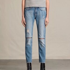 AllSaints Slit Boyfriend Jeans